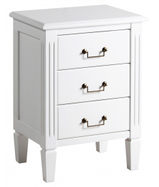 Mesita de noche clásica tres cajones