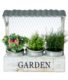 Jardinera madera blanca 35x12x35 cm 2