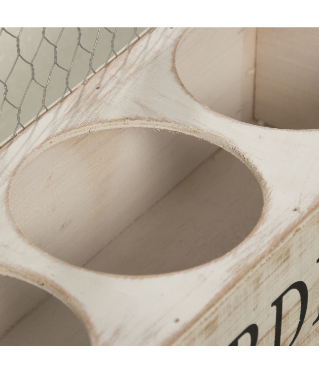 Jardinera madera blanca 35x12x35 cm