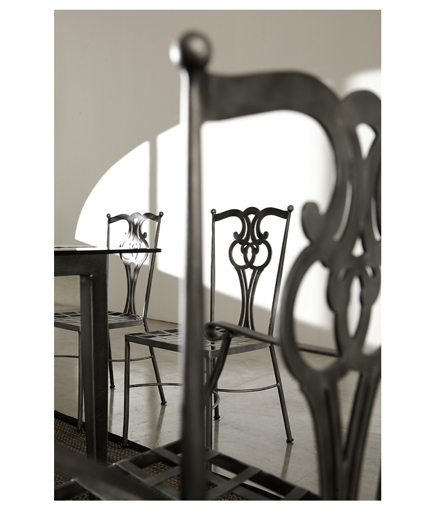 Silla de comedor forja mod. Viena con cojín