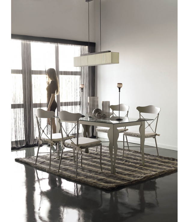 Silla de comedor forja mod. Apolo con cojín Silla de comedor forja mod. Apolo con cojín