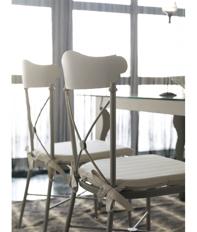 Silla de comedor forja mod. Apolo con cojín Silla de comedor forja mod. Apolo con cojín