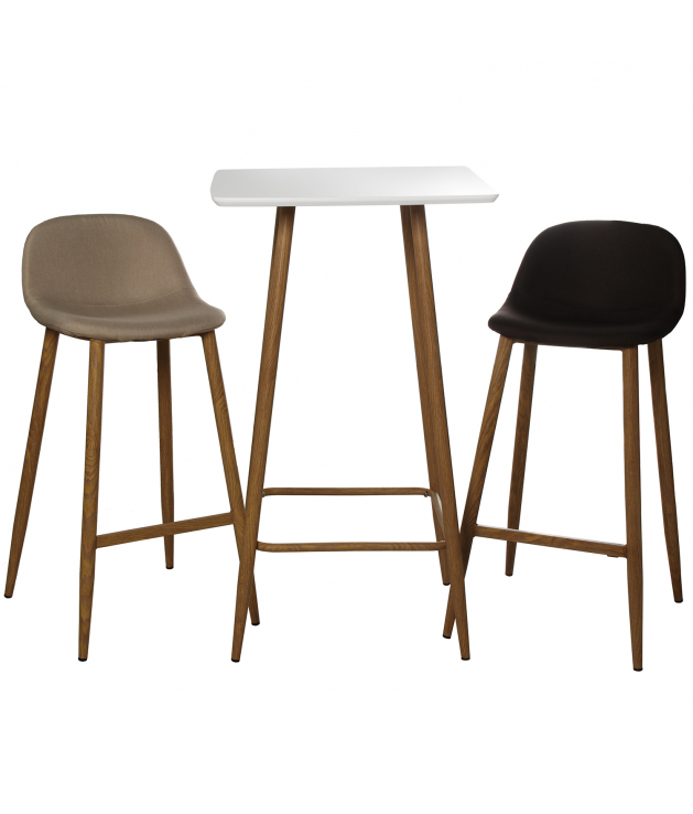 Set 4 taburetes tela crema c/patas...