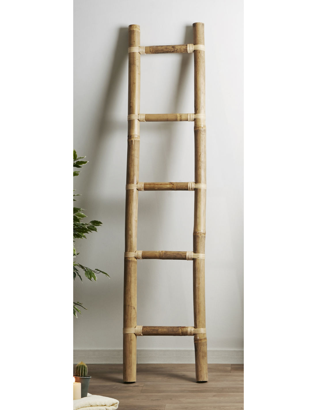 Escalera Toallero Doble Bambú Natural Taman – Decoclico