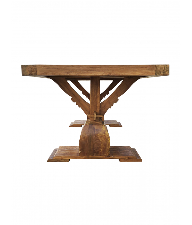 Mesa comedor teka pequeña patas torneadas