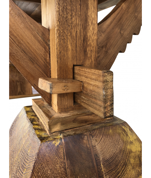 Mesa comedor teka pequeña patas torneadas