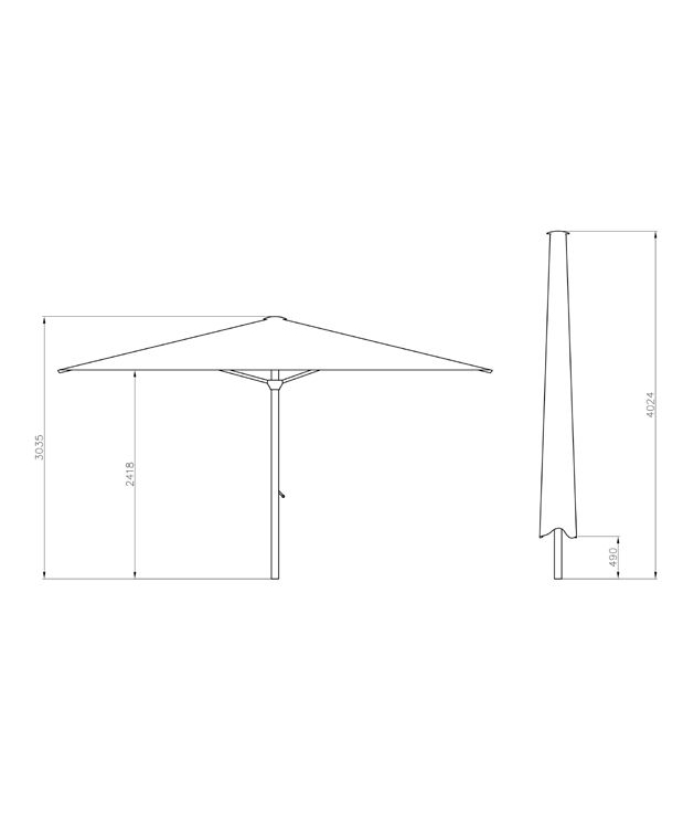 Parasol Aluminio Giant 4 x 4 m