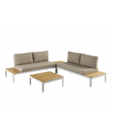 Conjunto jardín 4 piezas Corner teca