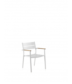 Silla con brazos exterior Cemic color blanco