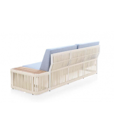 Sofá tres plazas jardín Cires con mesa de apoyo en teca 2