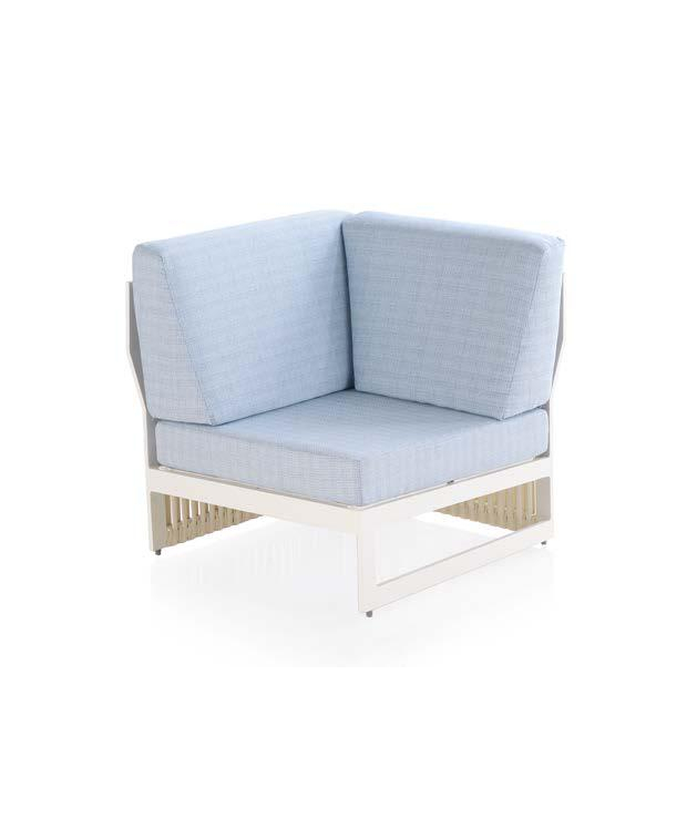 Sofá rinconera jardín Cires con mesa de apoyo