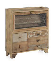 Mueble zapatero madera natural dos cajones