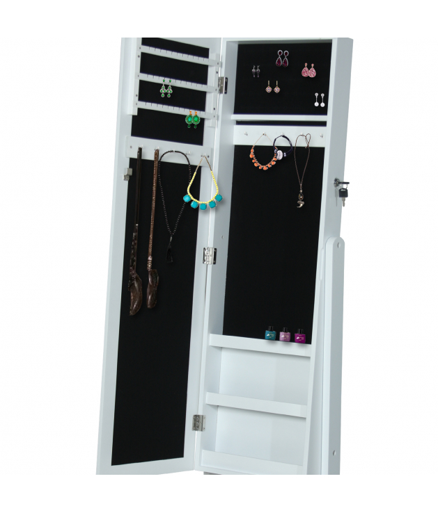 Espejo joyero pie de madera con...