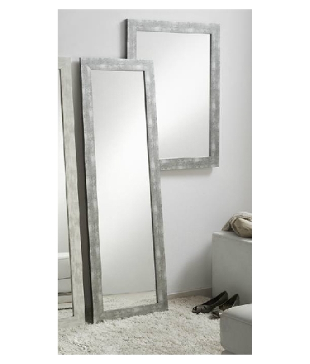 Espejo decorativo madera decapado gris