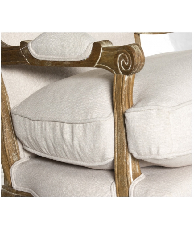 Butaca Elena madera de roble tapizado liso