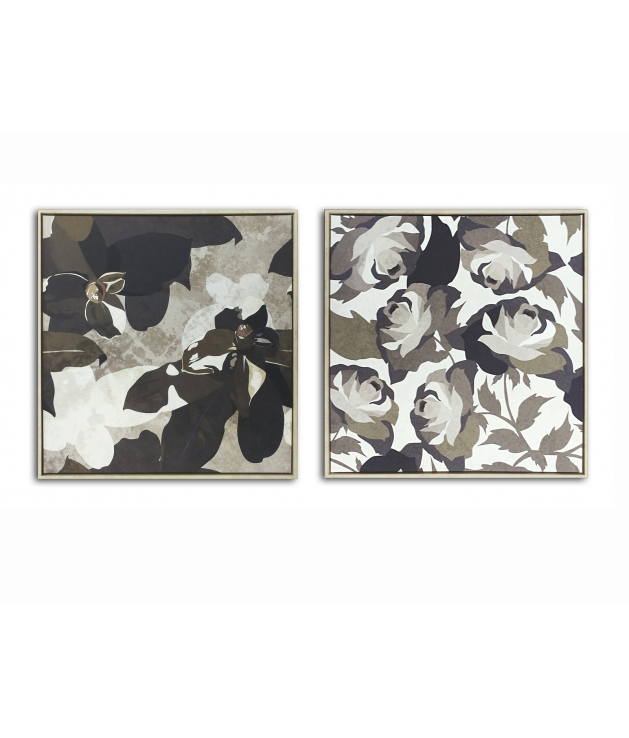 Lienzo impr. flores abs. m/natural