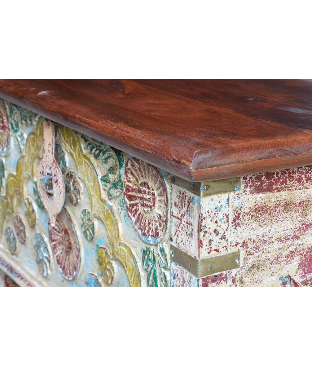 Baúl en madera mango estilo étnico