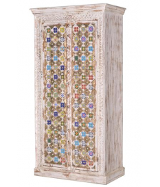 Armario en madera mango estilo floral colores