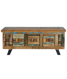 Baúl en madera mango y patas de hierro de 116 cm 2