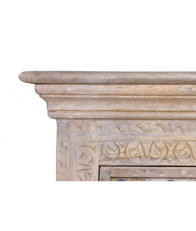 Mesita de noche Bakhra natural en...