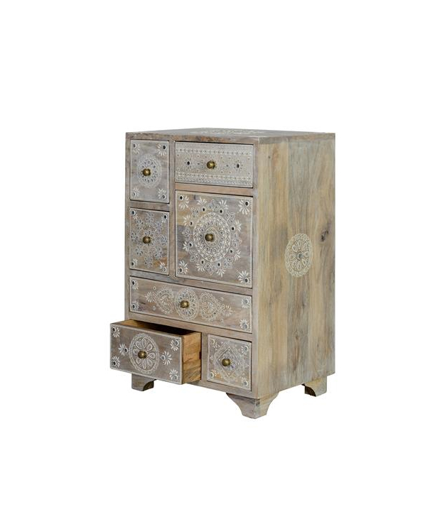 Mesita de noche 7 cajones en madera...