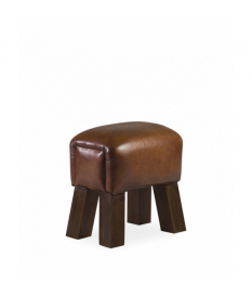 Taburete rectangular piel