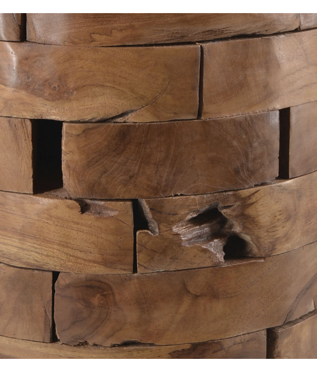 Taburete teka troncos horizontales