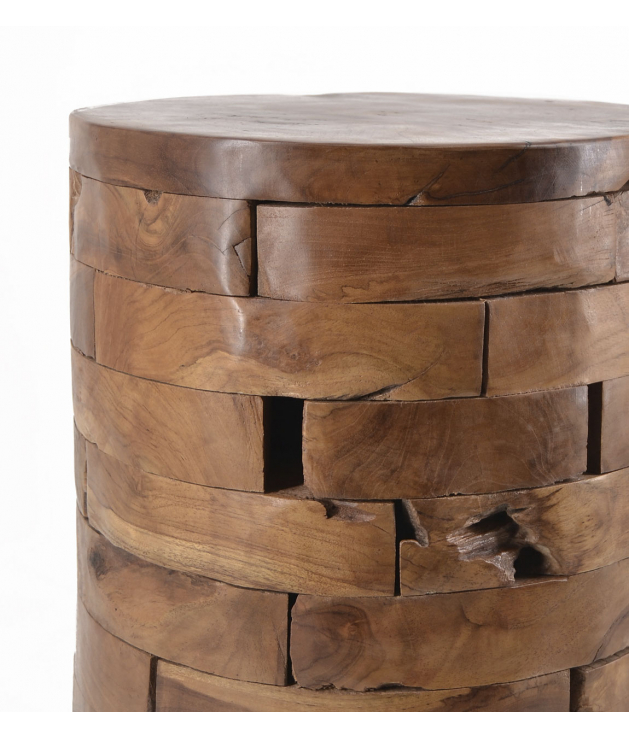 Taburete teka troncos horizontales