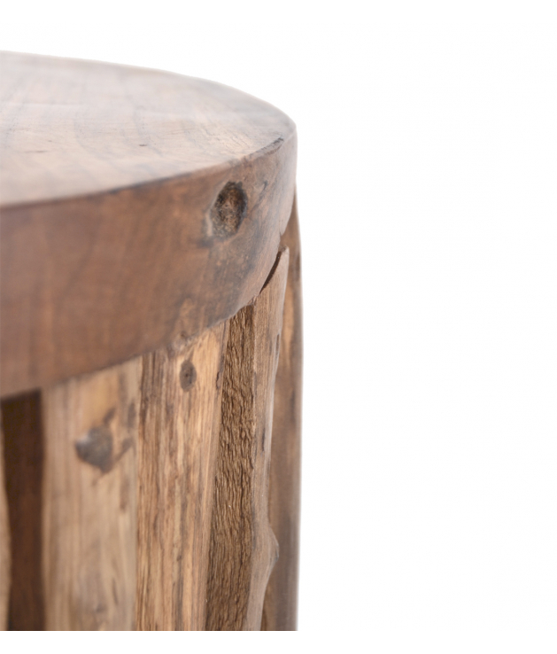 Taburete teka troncos verticales