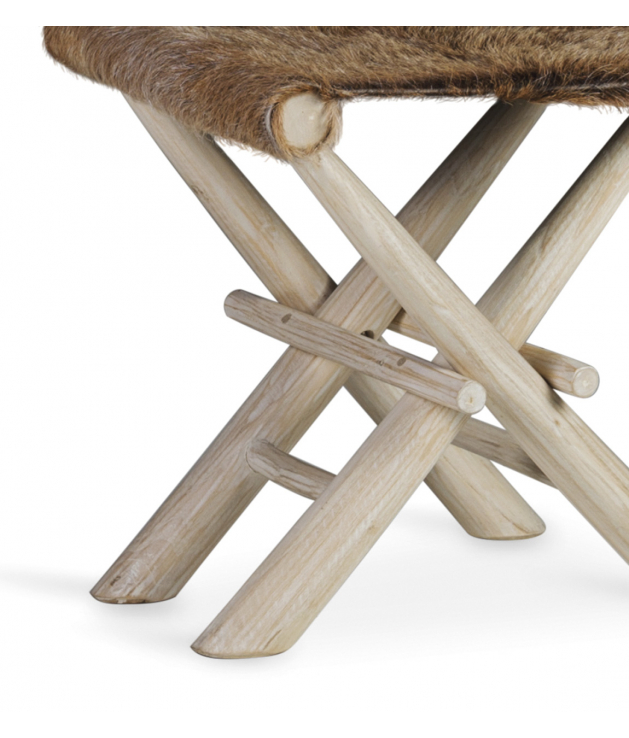 Taburete plegable piel cabra