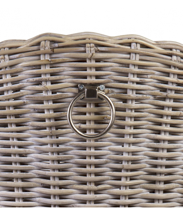 Sillón rattán blanqueado con argolla