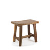 Taburete rectangular teka reciclada | Kasas Decoración