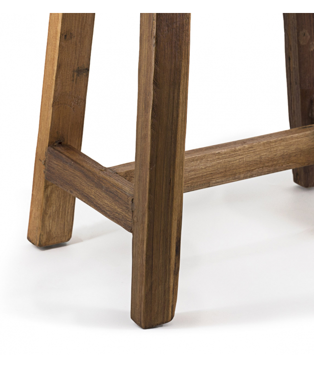 Taburete rectangular teka reciclada