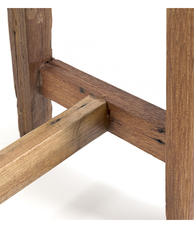 Taburete rectangular teka reciclada