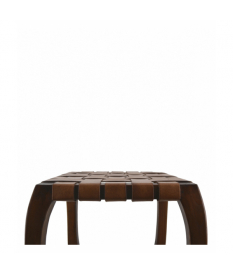 Taburete cuadrado trenza piel 2