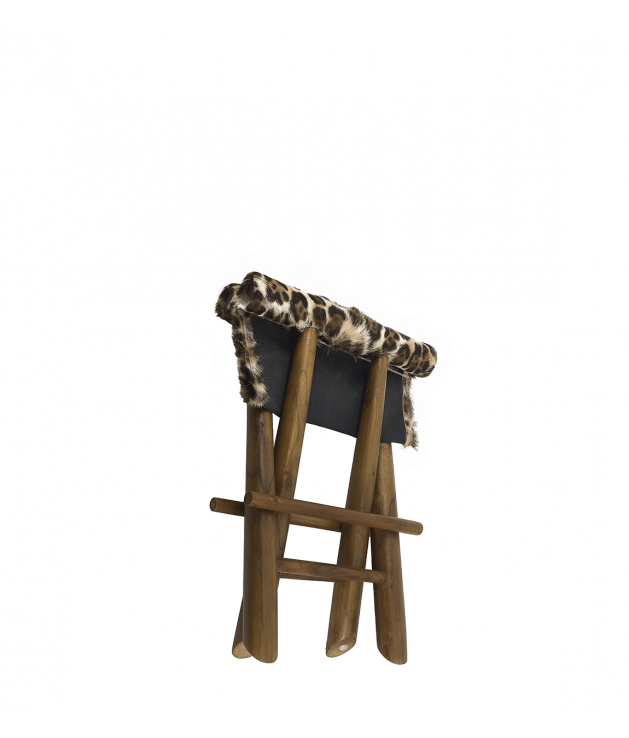 Taburete plegable leopardo