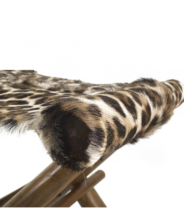 Taburete plegable leopardo