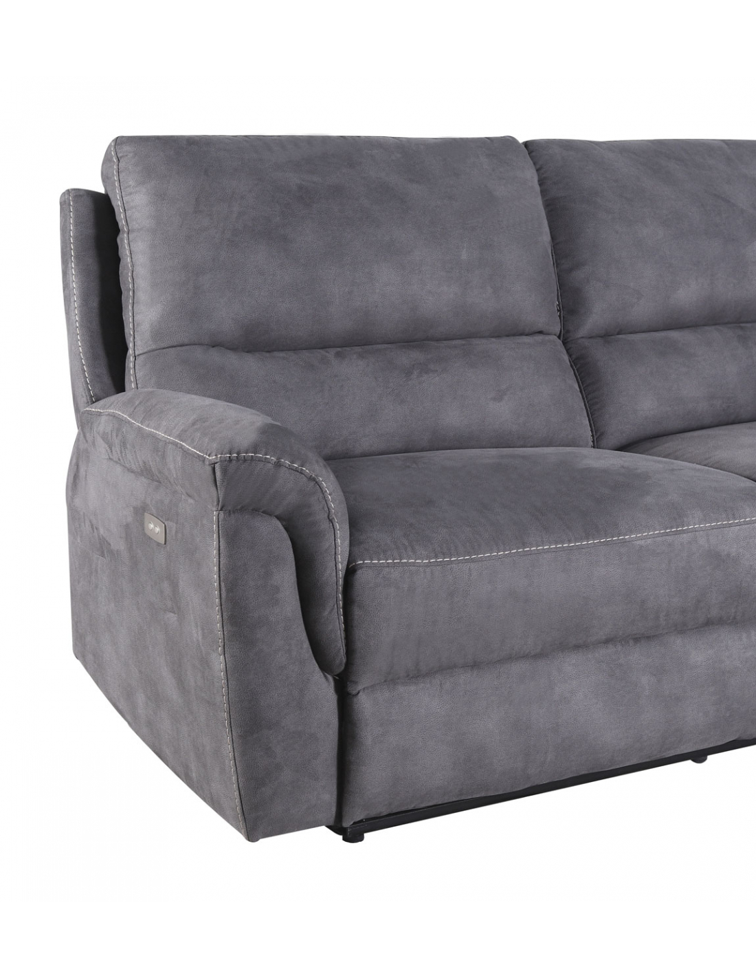  Simple Relax Sofá biplaza reclinable eléctrico tapizado de piel  sintética en gris, gris : Hogar y Cocina
