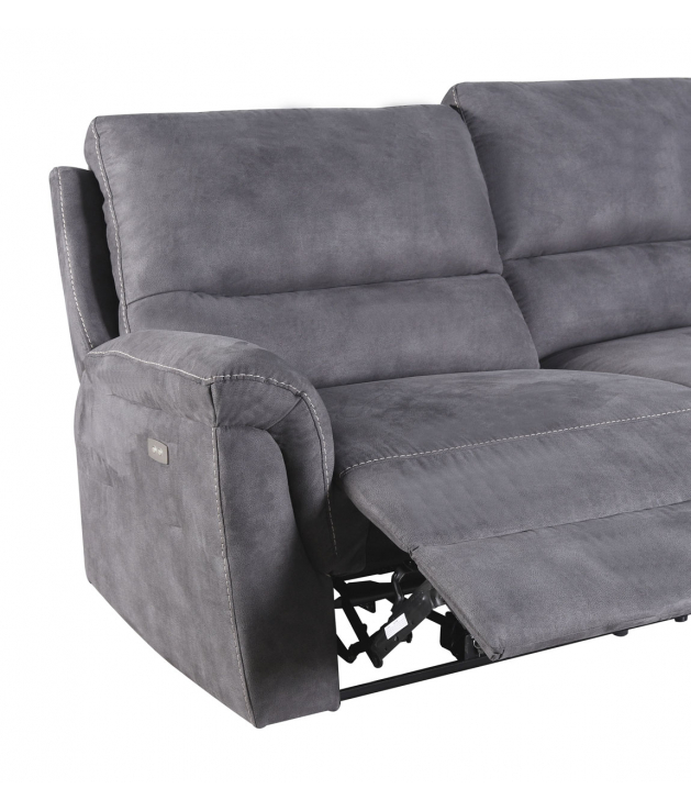 Sofá Basil reclinable eléctrico gris