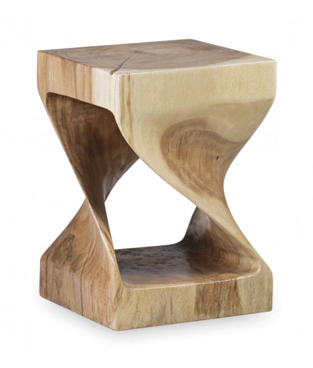 Taburete cuadrado tronco curvo