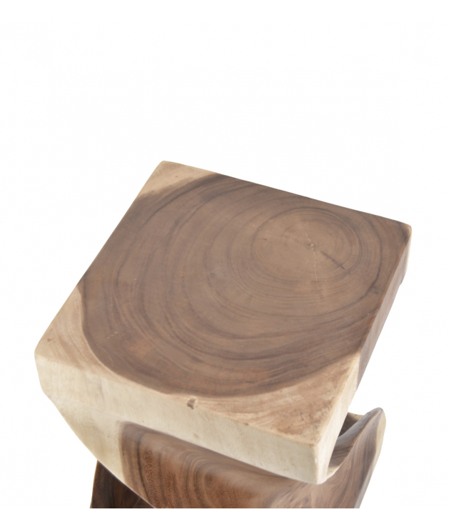 Taburete cuadrado tronco curvo