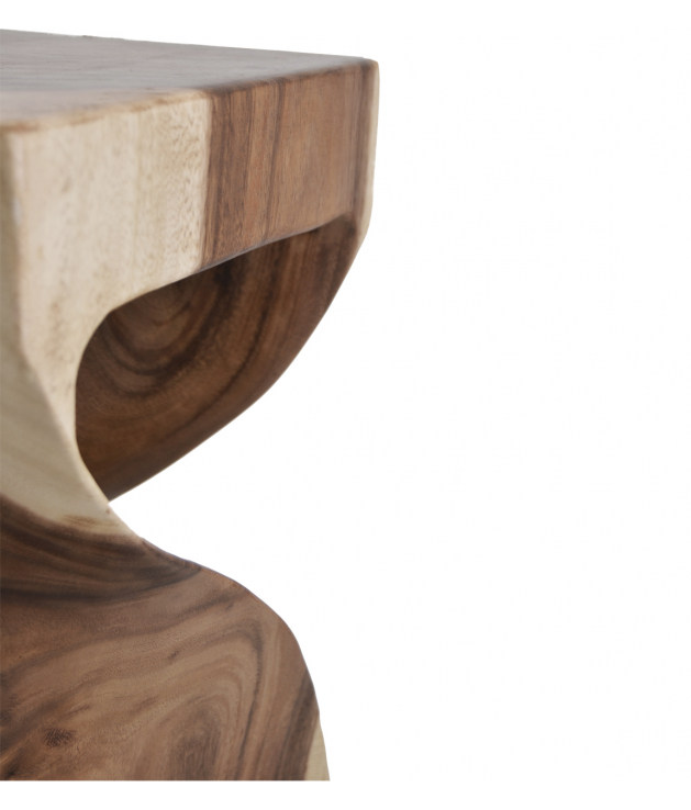 Taburete cuadrado tronco curvo