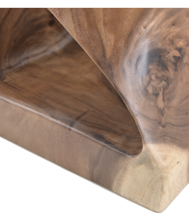 Taburete cuadrado tronco curvo