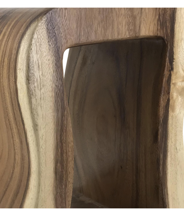 Taburete rectangular tronco