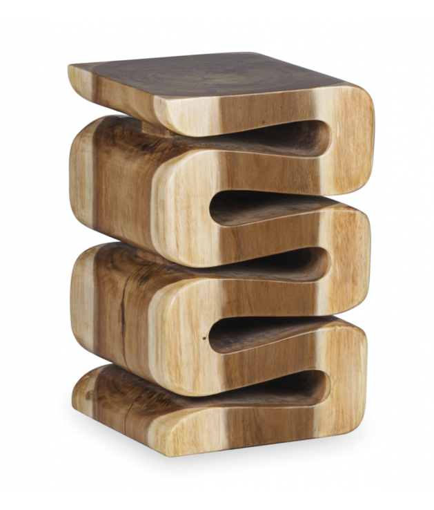 Taburete cuadrado tronco espiral Taburete cuadrado tronco espiral