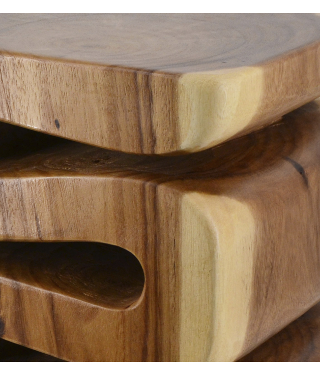 Taburete cuadrado tronco espiral Taburete cuadrado tronco espiral