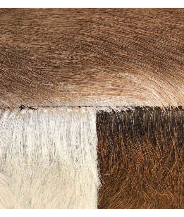 Taburete piel cabra cuadrado