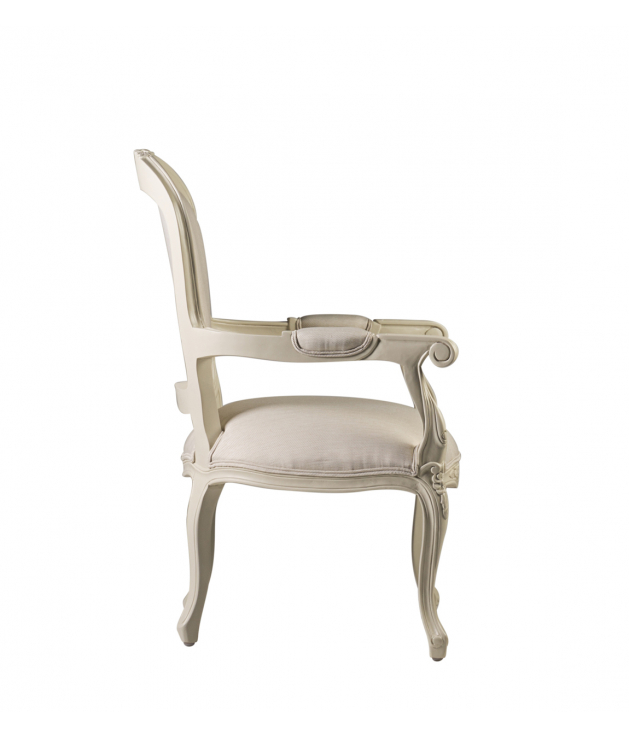 Sillón vintage Louis blanco tapizado