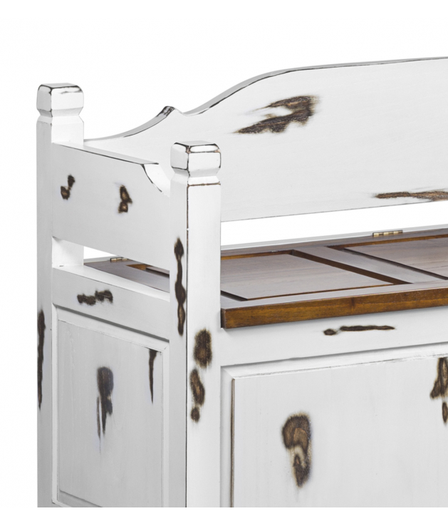 Banco baúl combinable blanco