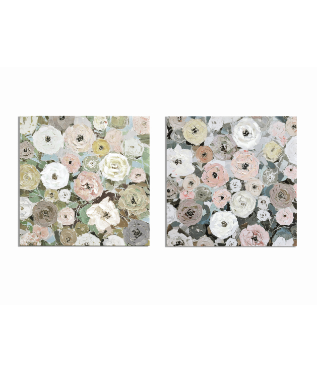 Lienzo impr. flores 50% al Óleo 80x80... Lienzo impr. flores 50% al Óleo 80x80...